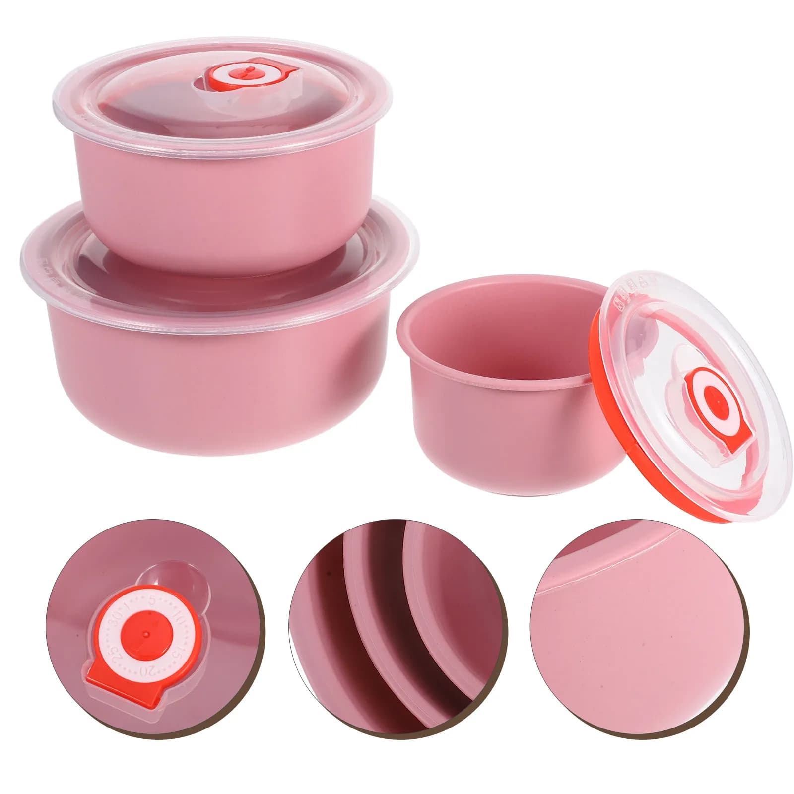 Set di 3 Contenitori Ermetici per Alimenti in Plastica, Organizzazione Cucina, Ciotole per Preparazione Pasti, per Frutta, Verdura, Carne, Congelatore e Frigorifero