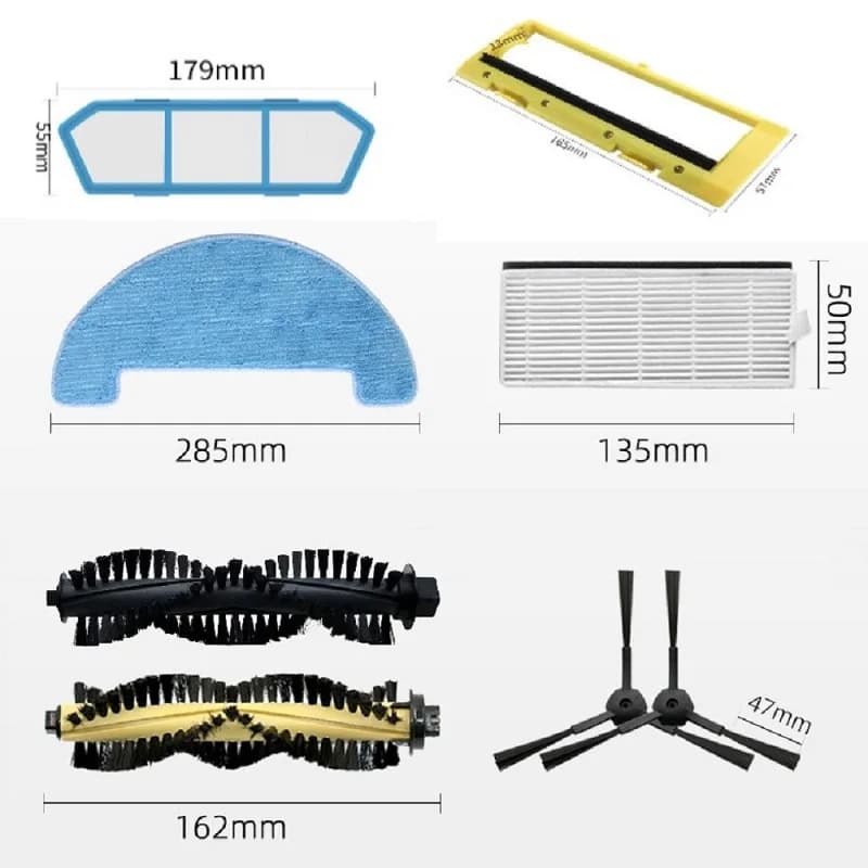 For ILIFE A4 A4S A40 Robot Vacuum Cleaner Main Brush Side Brush HEPA Filter Cover Mop Pad