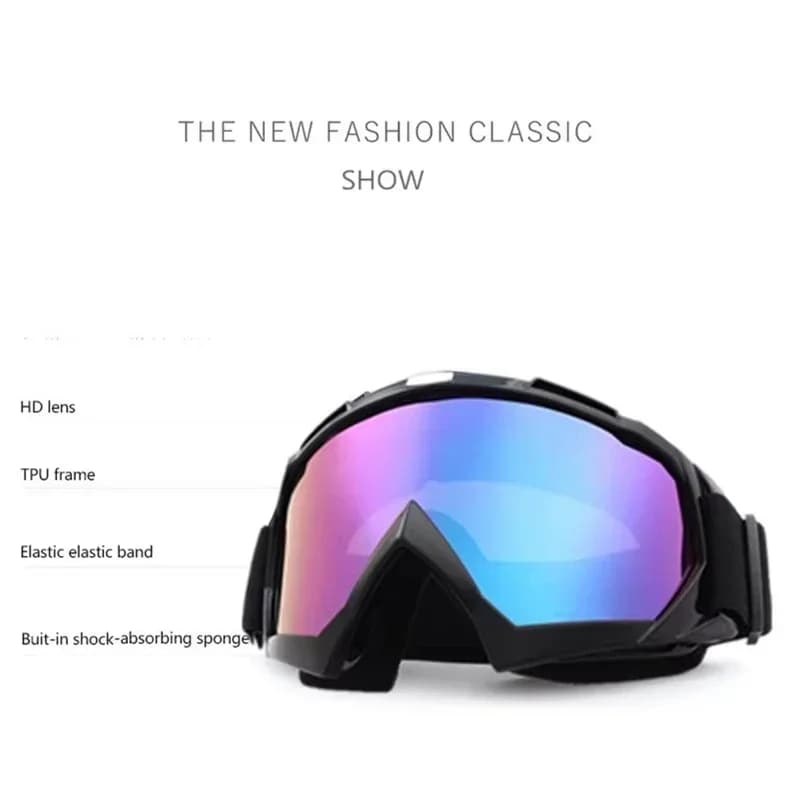 Occhiali da Sci con Montatura Grande e Lenti Colorate, Antiurto e Antiriflesso, per Sport Invernali, Snowboard e Sci