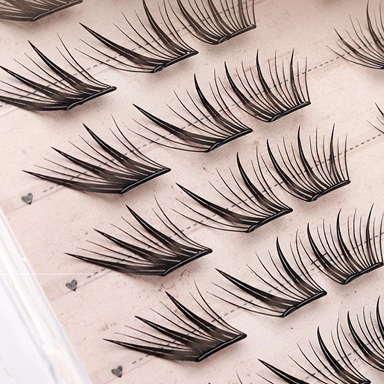 Senza colla Ciglia finte Ciglia Manga stile volpe naturale Estensore ciglia individuale alate Ultra sottile Morbido 9-13mm Trucco quotidiano