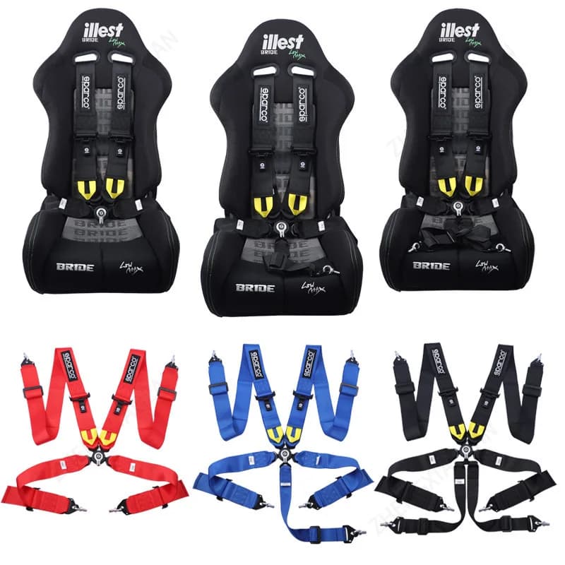 Nuova cintura di sicurezza da corsa modificata SPARCO per auto, a 3 pollici, a quattro/cinque/sei punti, con sgancio rapido.