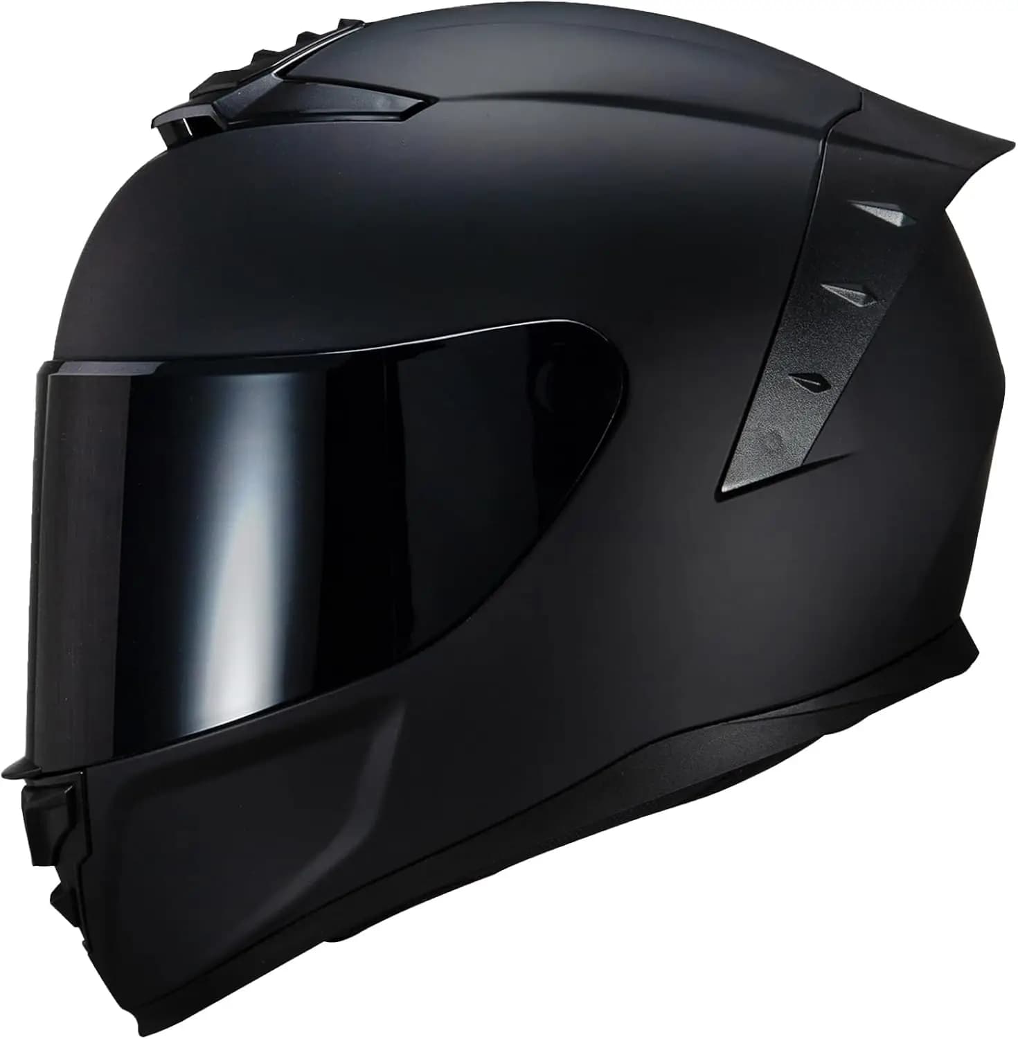 Casco Integrale per Moto per Adulti, Approvato DOT con Visiera Nera, Nero Opaco Taglia L