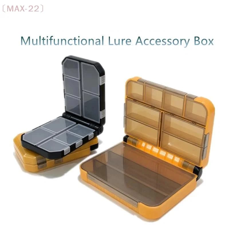 〔MAX-22〕Fishing Tackle Box With Independent Compartments & DIY Partitions Damping Shaft Design For Fishing Accessories Storage