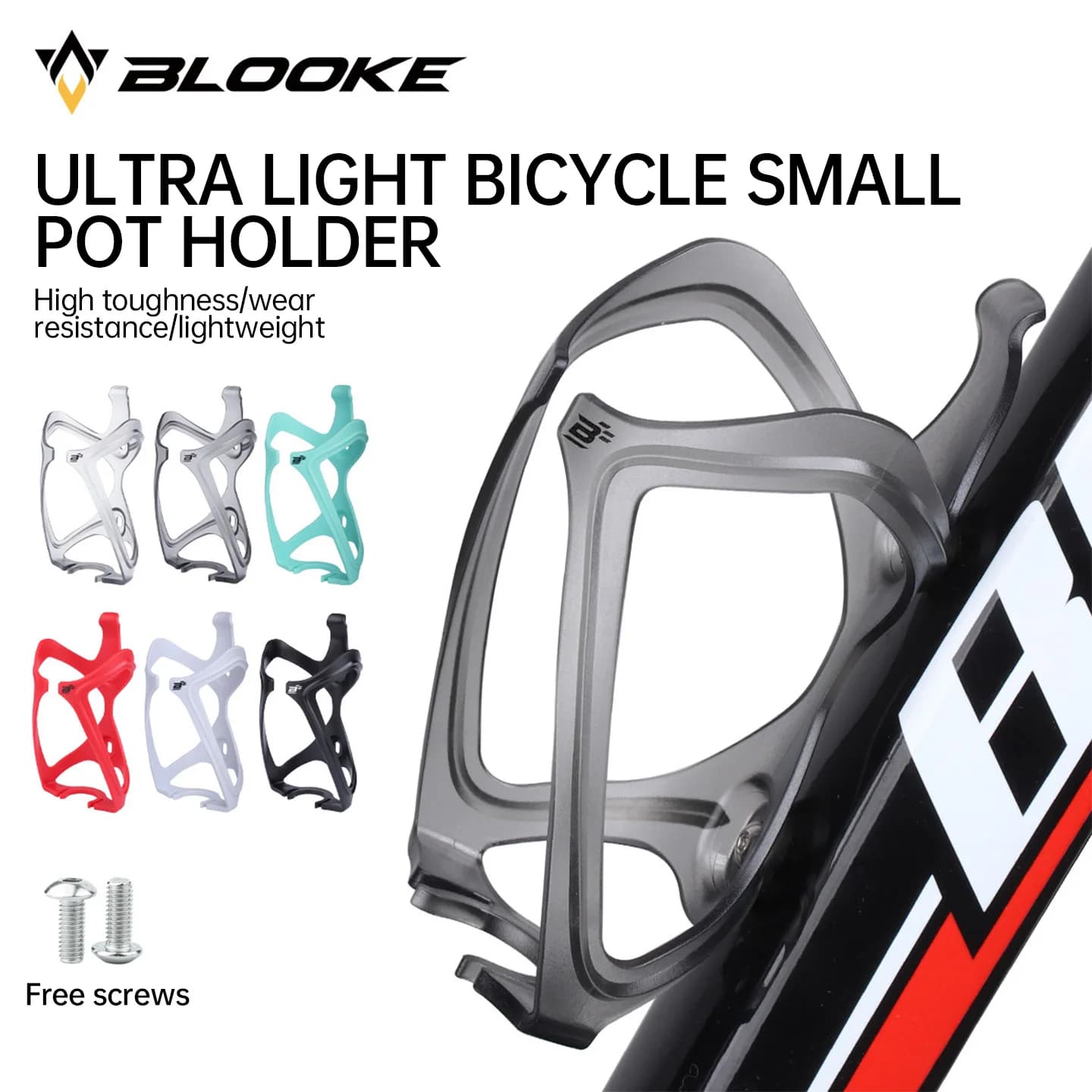 BLOOKE Ultra-Light Bicycle Bottle Cage Water Bottle Holder for Road & Mountain Bikes Cycling Gear