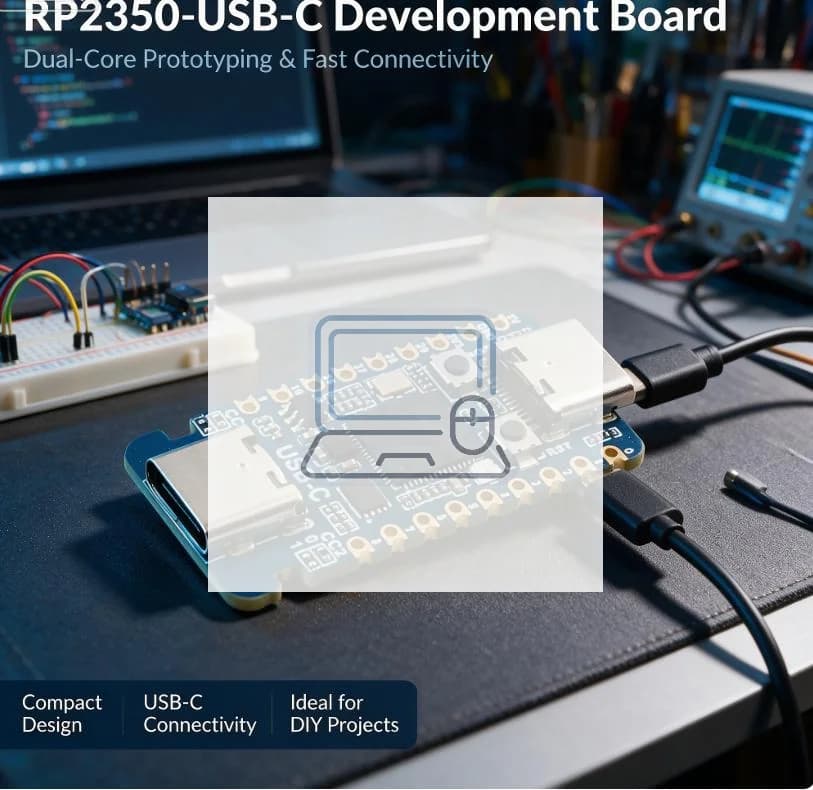 1Pcs RP2350 USB C Development Board High Compatibility Durable Module for Raspberry Pi Pico2 Industrial Prototype Testing