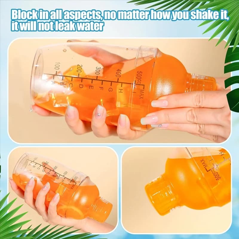 Agitatore per cocktail in plastica da 4 pezzi, agitatore per bevande a mano, con bilance e coperchio trasparente con misurazioni-A50M