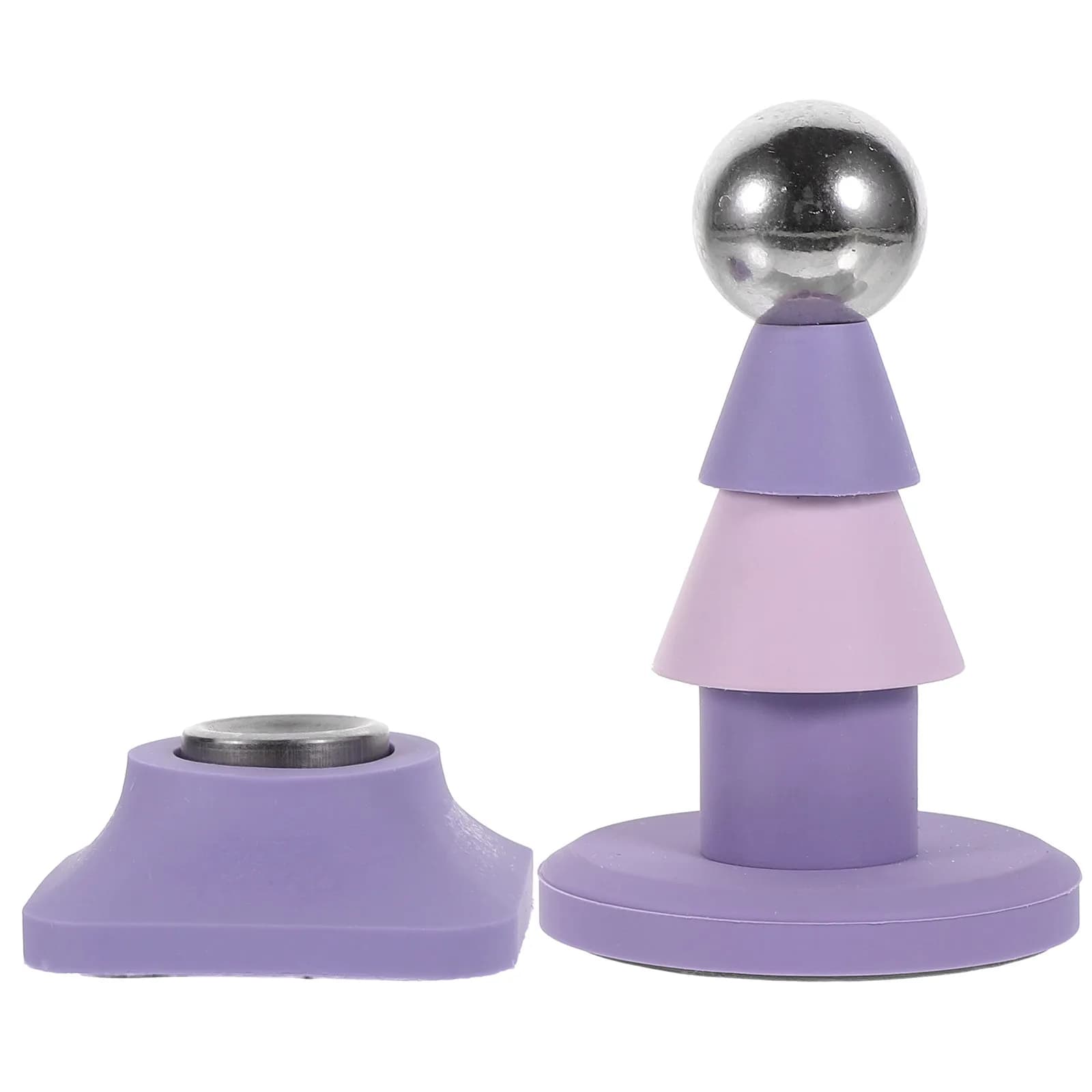 Magnetic Door Stopper Floor Mounted Punch Free Reusable Door Stop for Glass Metal Wood Tile Bathroom Kitchen Office