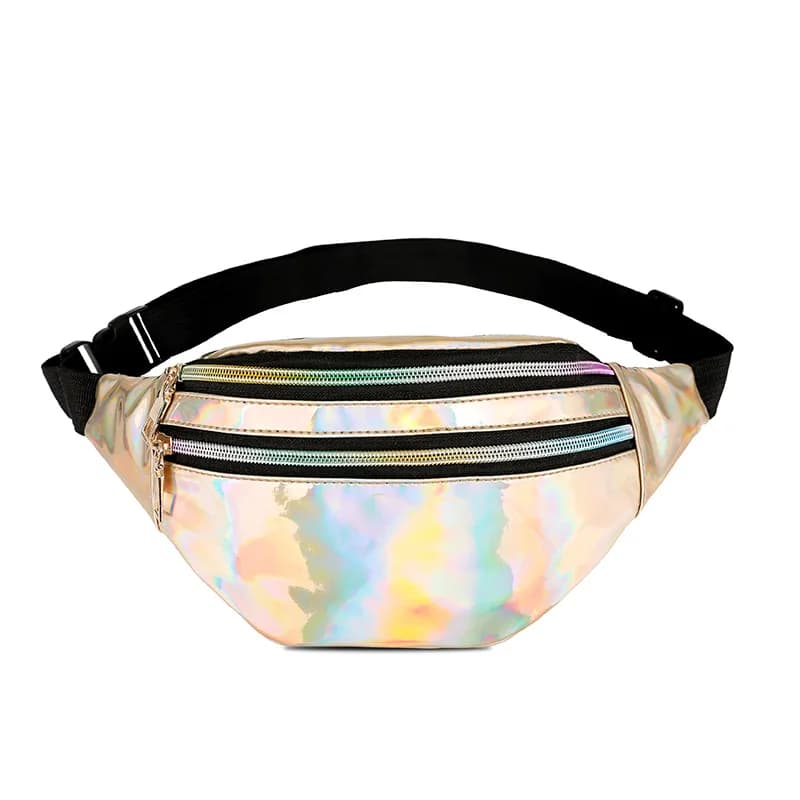 Marsupio da donna per uomo marsupio in pelle PU olografica per uomo canguro Bum Hip Belly Banana cintura da donna marsupio bustina marsupio