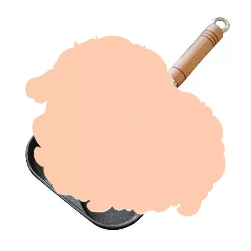 1Pcs Cast Iron Skillet 4 Grid Eggs Burger Frying Pan Non-stick Flat-bottom Breakfast Bread Steak Kitchen Cookware No Stick