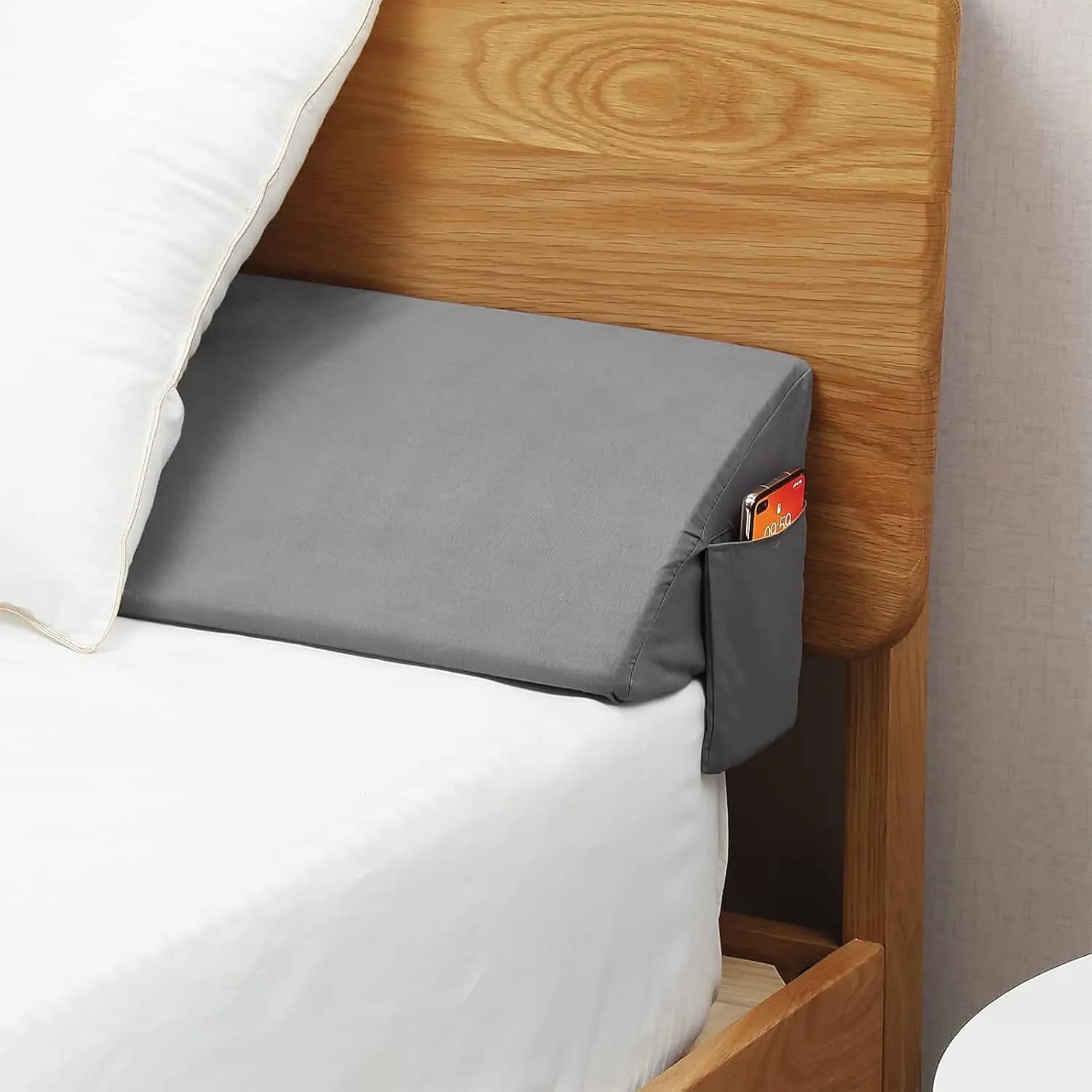 Cal King Wedge Pillow Headboard/Bed Wedge Pillow Filler/Pillow Wedge for Headboard Gap(0-6"),Phone(Gray 72"x10"x6")
