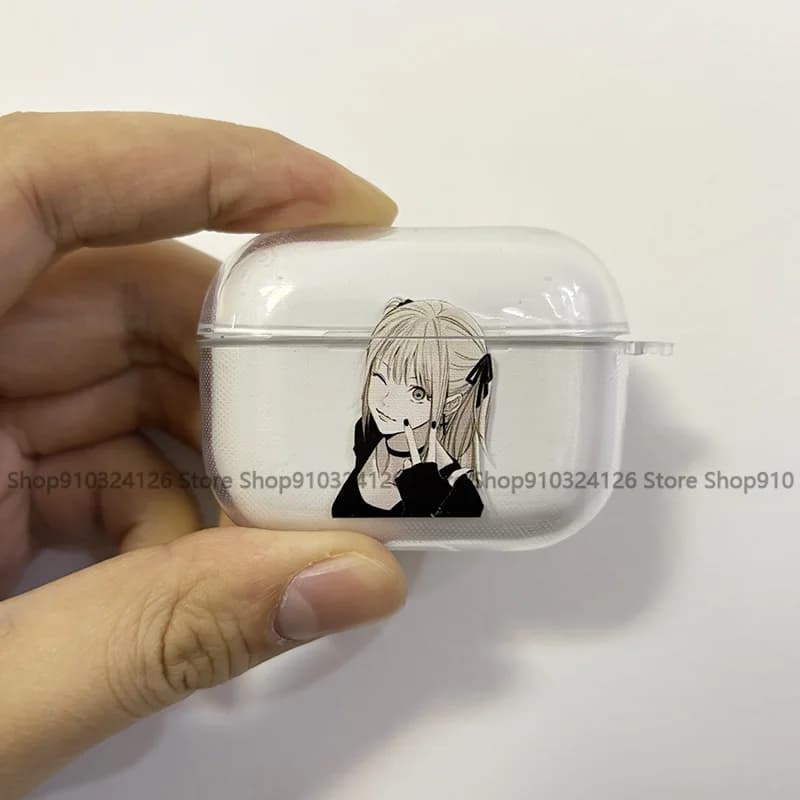 Misa D-Death N-Note Transparent Minimalist Case for Airpods Pro 3 2 1 4, Carina Cartoon Japanese Cartoon Case for Auricolari