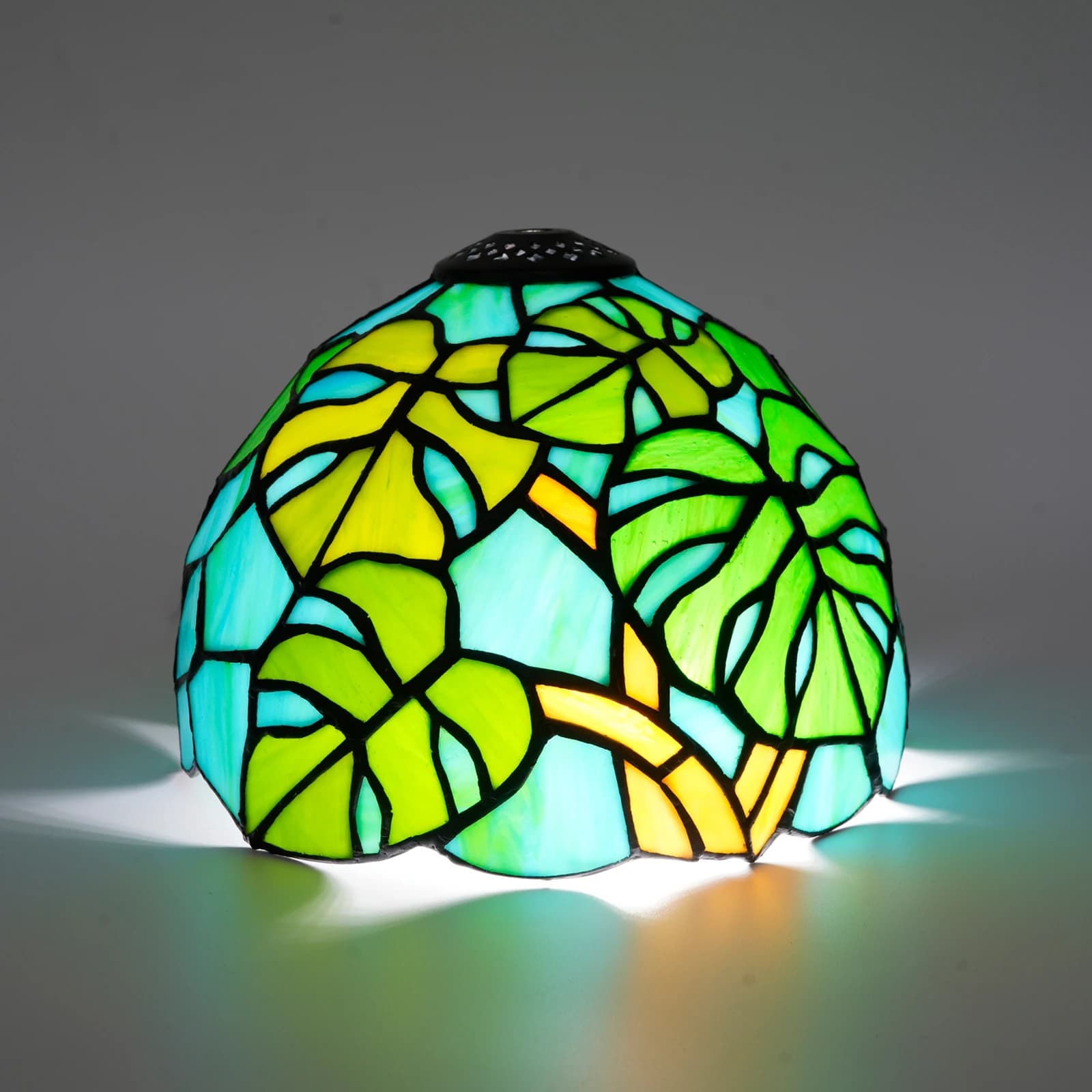Paralume a Foglia Verde da 8 Pollici, Accessorio di Ricambio in Vetro Colorato, Coprilampada Vintage a Foglie per Lampada da Tavolo