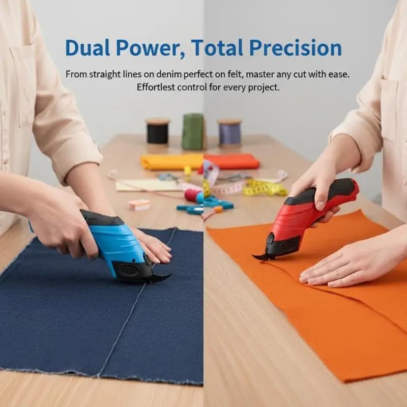 3.6V Electric Scissors Fabric Cutting Machine Leather Tailor Scissors +Tungsten Steel Blades USB Charging Portable Power Tool