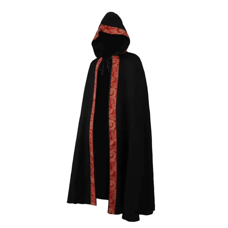 Mantello lungo medievale Festa di Halloween Cosplay per adulti Unisex Mage Stregoneria Wicca Abito Nascondere Abito Mantello con cappuccio Costume hh:5