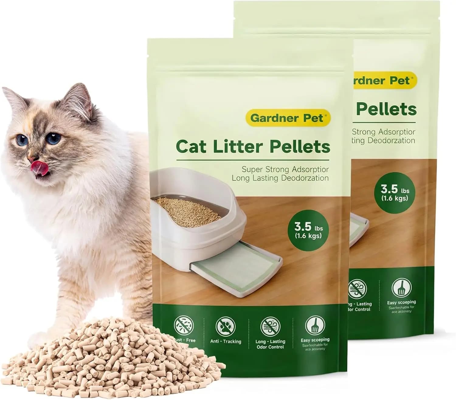 Non-Clumping Zeolite Cat Litter Pellets 7Lbs, High-Absorbent Mineral Refill for Double-Layer Sifting Litter Boxes, 99.9% Dust-Free & Superior Odor Control, Unscented