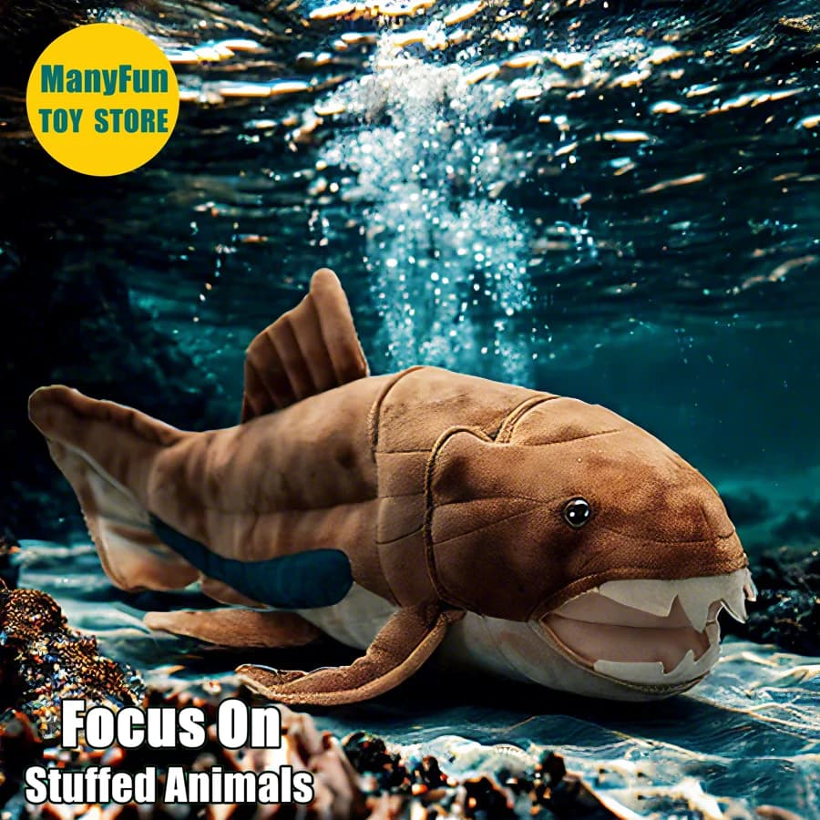 Peluche Dunkleosteus Terrelli, Giocattolo di Pesce Armato Realistico, Simulazione di Animali Marini Devoniani, Bambola di Peluche per Collezionisti