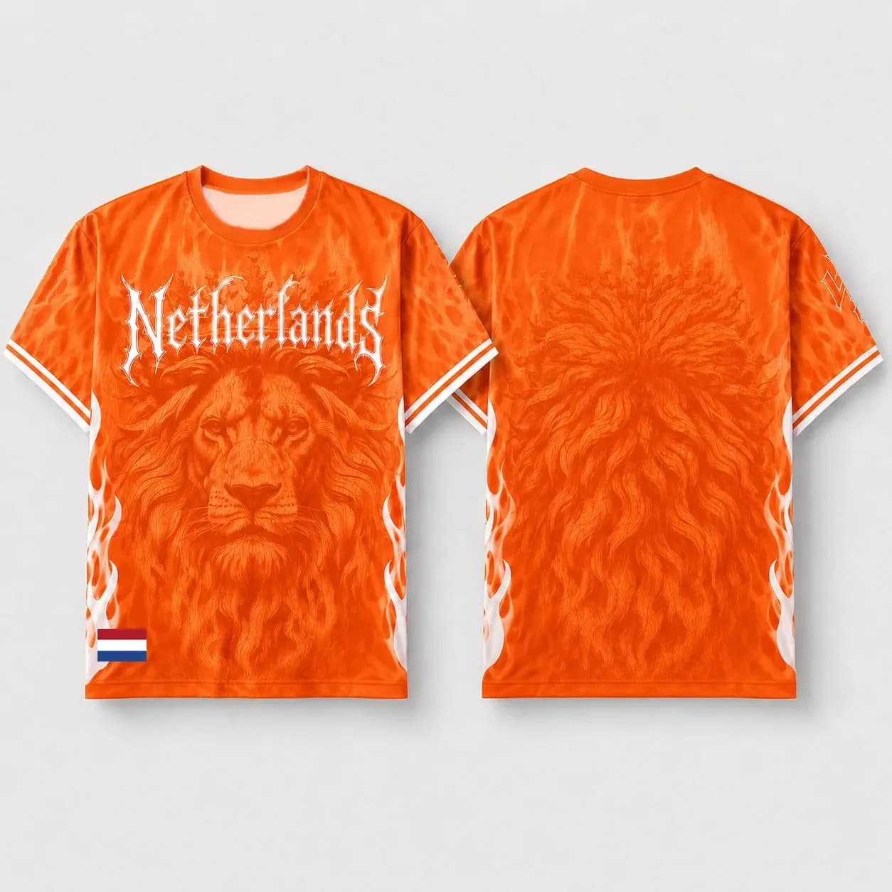 2026 New NETHERLANDS Dutch Lion Soccer Jersey, Breathable Football T-shirt ,Graphic Print Casual Sports Fans Tee
