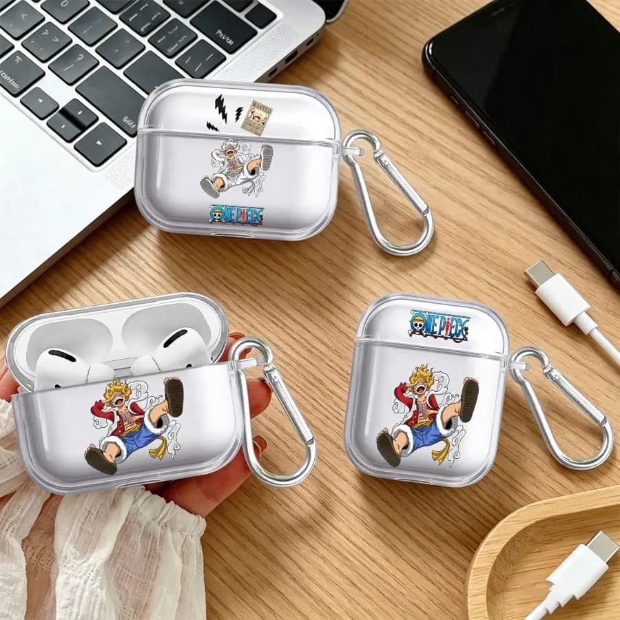 Case For Airpods 2 Pro3 Pro2 4 3 1 Pro Clear Earphone Cases Cover Anime One-Pieces Luffys