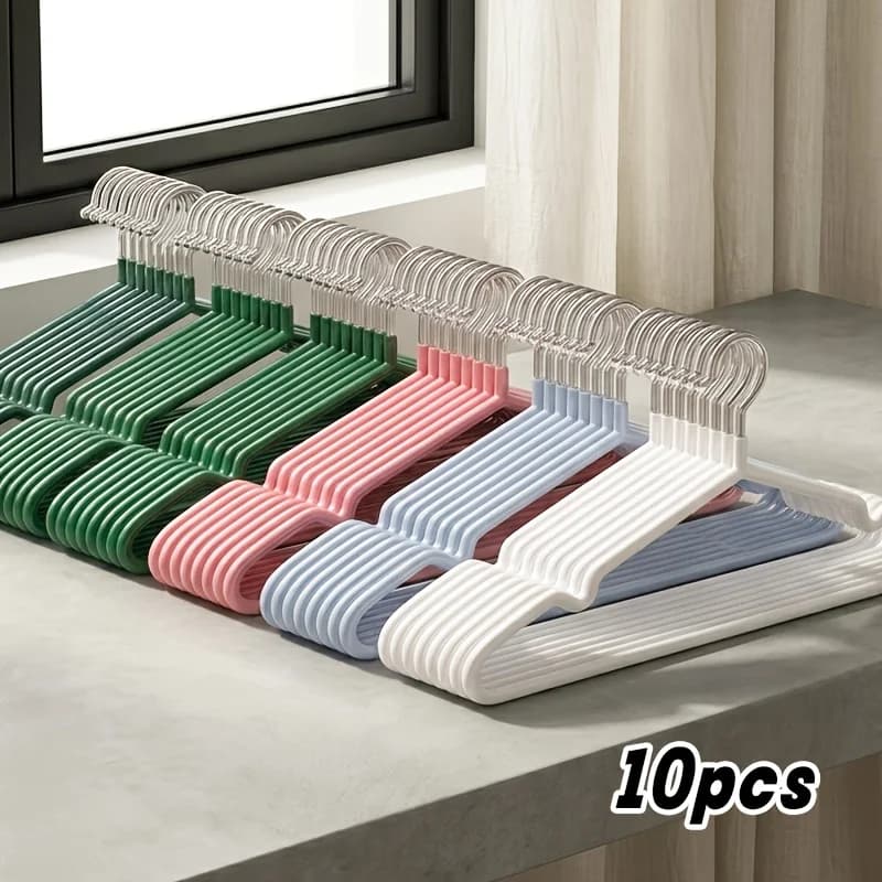 Set di 10 Appendiabiti Nano Rivestiti Antiscivolo, Grucce Antiscivolo per Uso Asciutto e Bagnato, Organizzatore per Armadio, Bagno e Lavanderia 