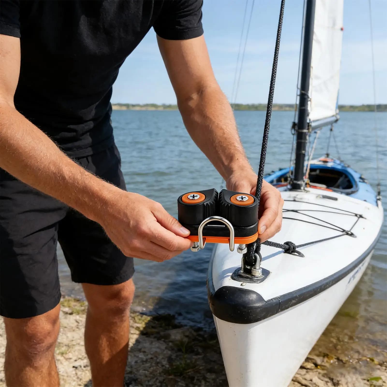 Morsetto a camma per impieghi gravosi, fermacorda a sgancio rapido automatico per kayak, canoa, barca, attrezzatura fitness per palestra e pilates