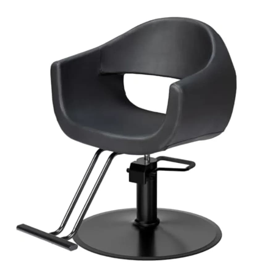 Poltrone da Barbiere per Salone, Sedia da Parrucchiere Professionale con Pompa Idraulica Resistente, Girevole a 360° con Poggiapiedi