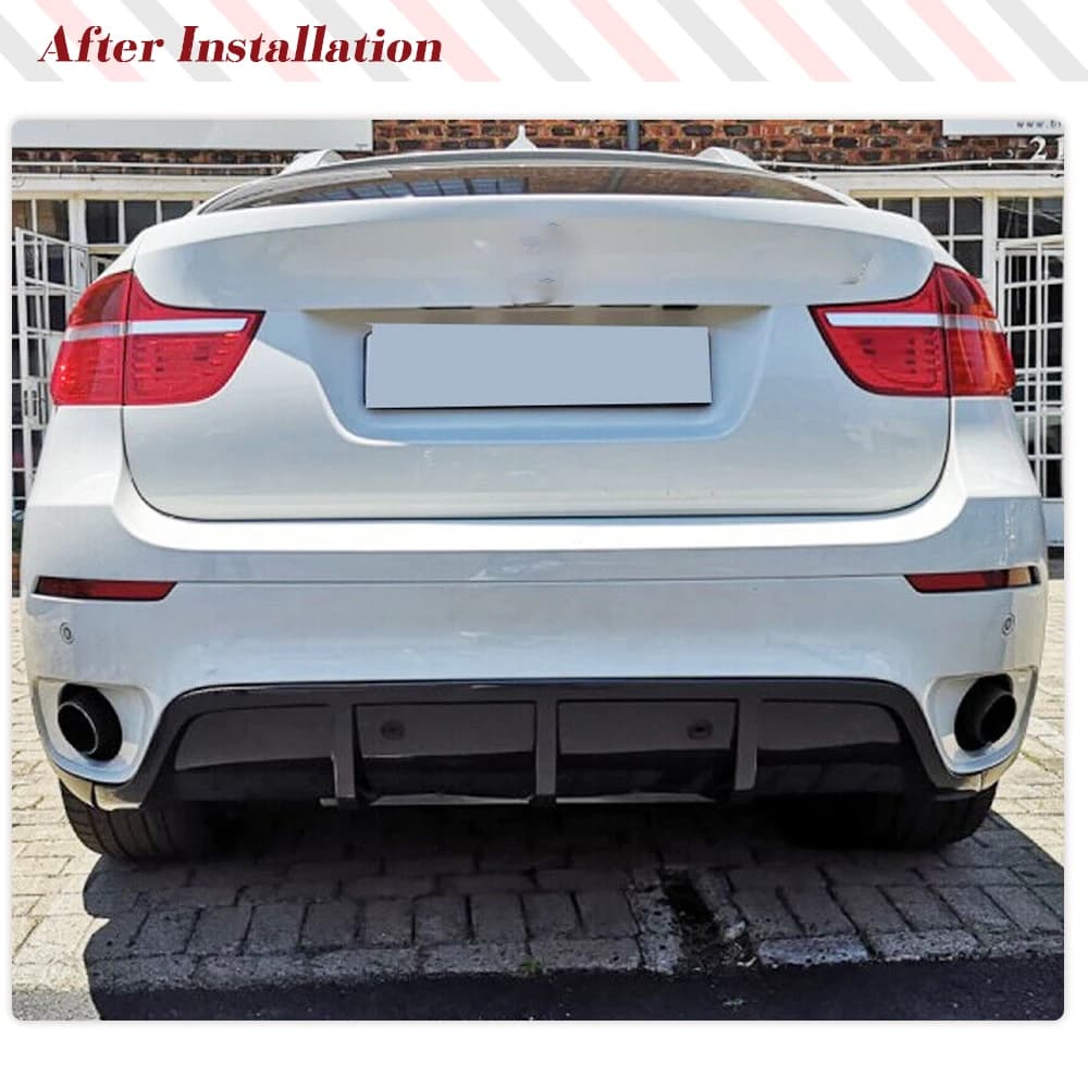 Spoiler for lip diffuser rear bumper for car carbon fiber for BMW X6 E71 2008-2014 rear apron protection FRP black