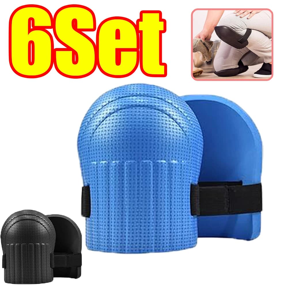 2-6 Protective Knee Pads Waterproof in Foam, Reinforced Knee Pads for Gardening, Tools for Manual Works and Flooring