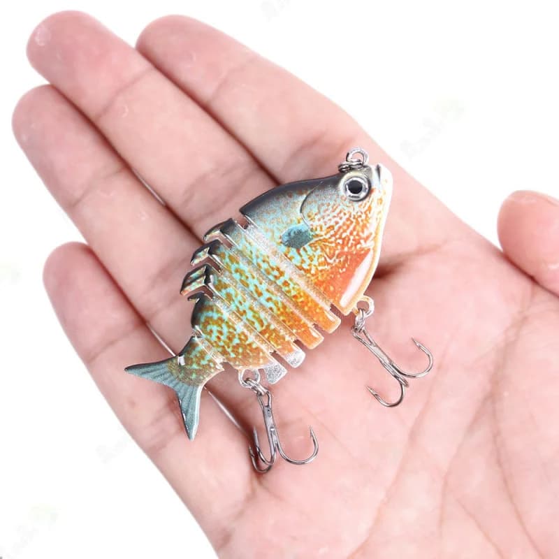 Esca per pesci multisezione Bait6.35CM9.3G8 # Esca da pesca con amo bionico per tilapia, spigola e uso universale in acqua dolce e salata