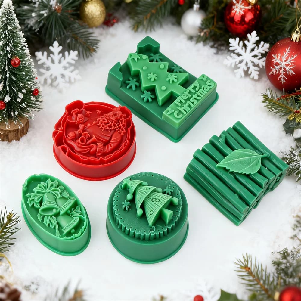 Santa Claus Embossed Soap Mold Round Soap Embossed For Christmas Tree Oval Soap Print With Christmas Bell Tea Soap Candle Print