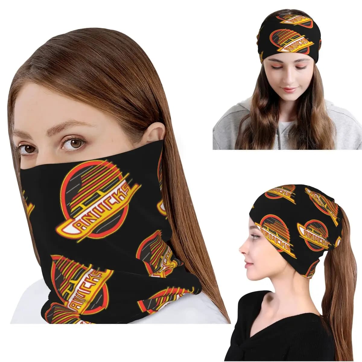 Vancouver Hockey - Retro Canucks Skate Bandana Sciarpa multifunzione per ciclismo, sciarpa per il collo, berretto, unisex, lavabile