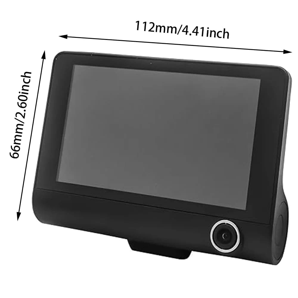 Videoregistratore per auto Videoregistratore DVR per auto Videoregistratore per vista anteriore e posteriore da 4 pollici Dash Cam a 3 vie 1080P