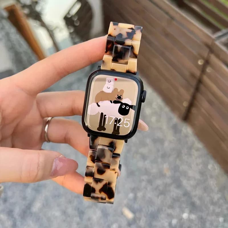 Cinturino in resina di lusso per Apple Watch Ultra 2 Band 49mm 45mm 41mm 40mm 44mm 38mm 42mm Bracciale a maglie serie iwatch 9 7 8 6 se 5 4 3