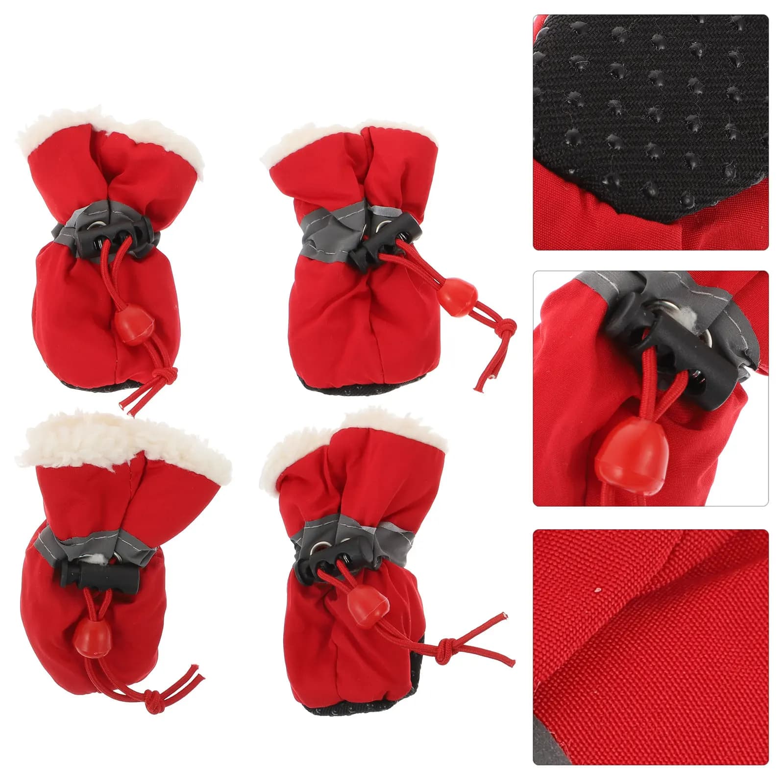 4Pcs Dog Shoes Winter Warm Pet Boots Anti-Skid Paw Protectors for Outdoor Snow Hiking Cold Weather Dog Cat Warm Shoes