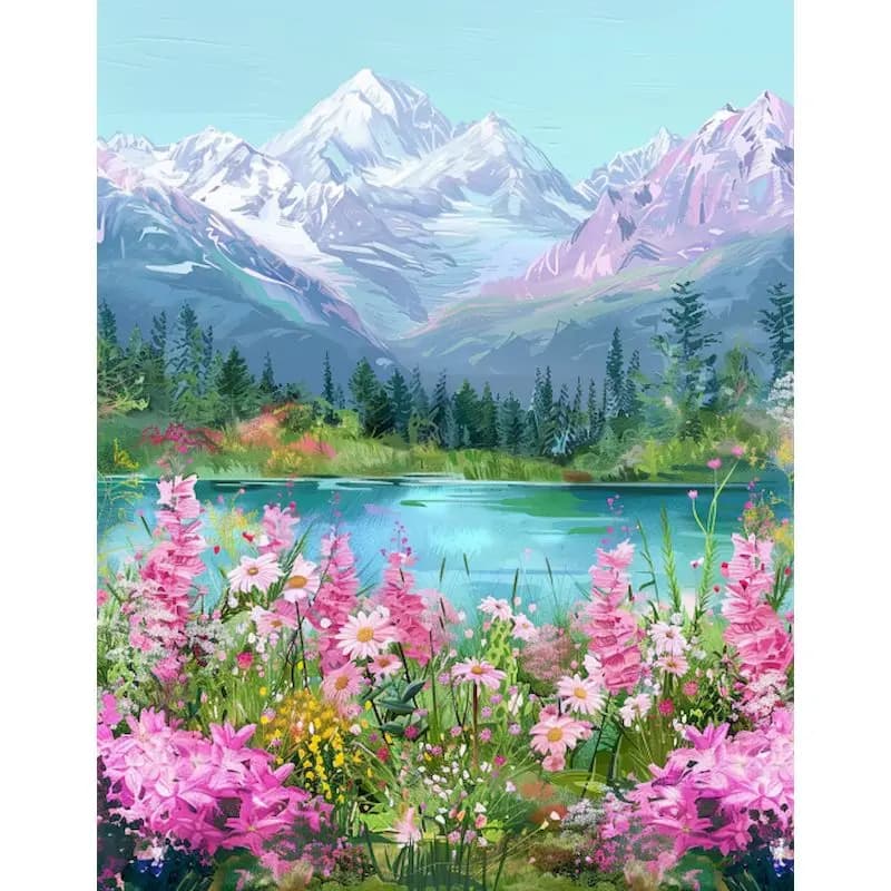 GATYZTORY Mountain Landscape Oil Painting By Number On Canvas Pictures For Drawing Paint Kits For Adults Coloring By Number
