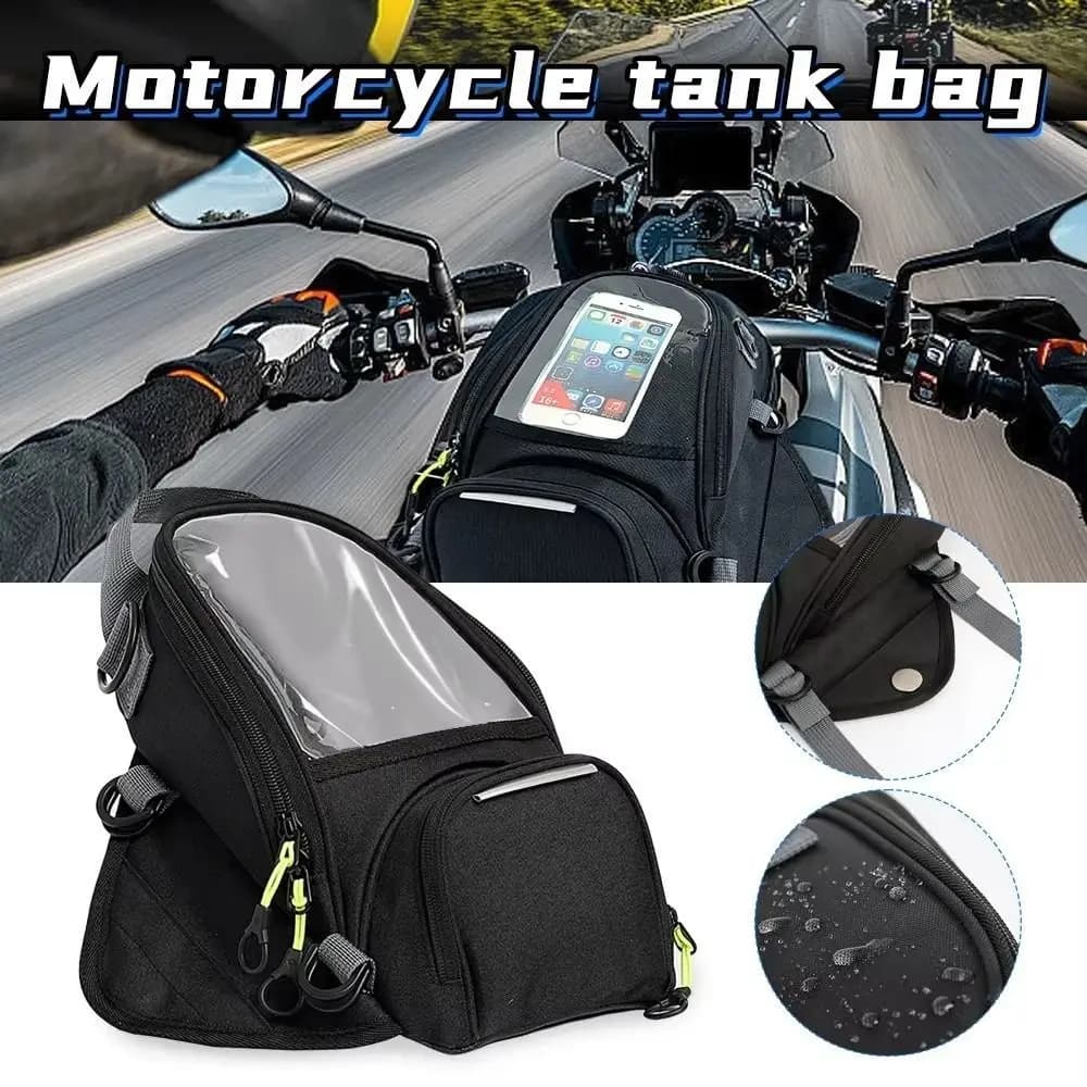 Water Resistant Motorcycle Tank Bag Oxford Material Touch Screen Motorcycle Luggage Bag Magnetic Closure 5L Capacity