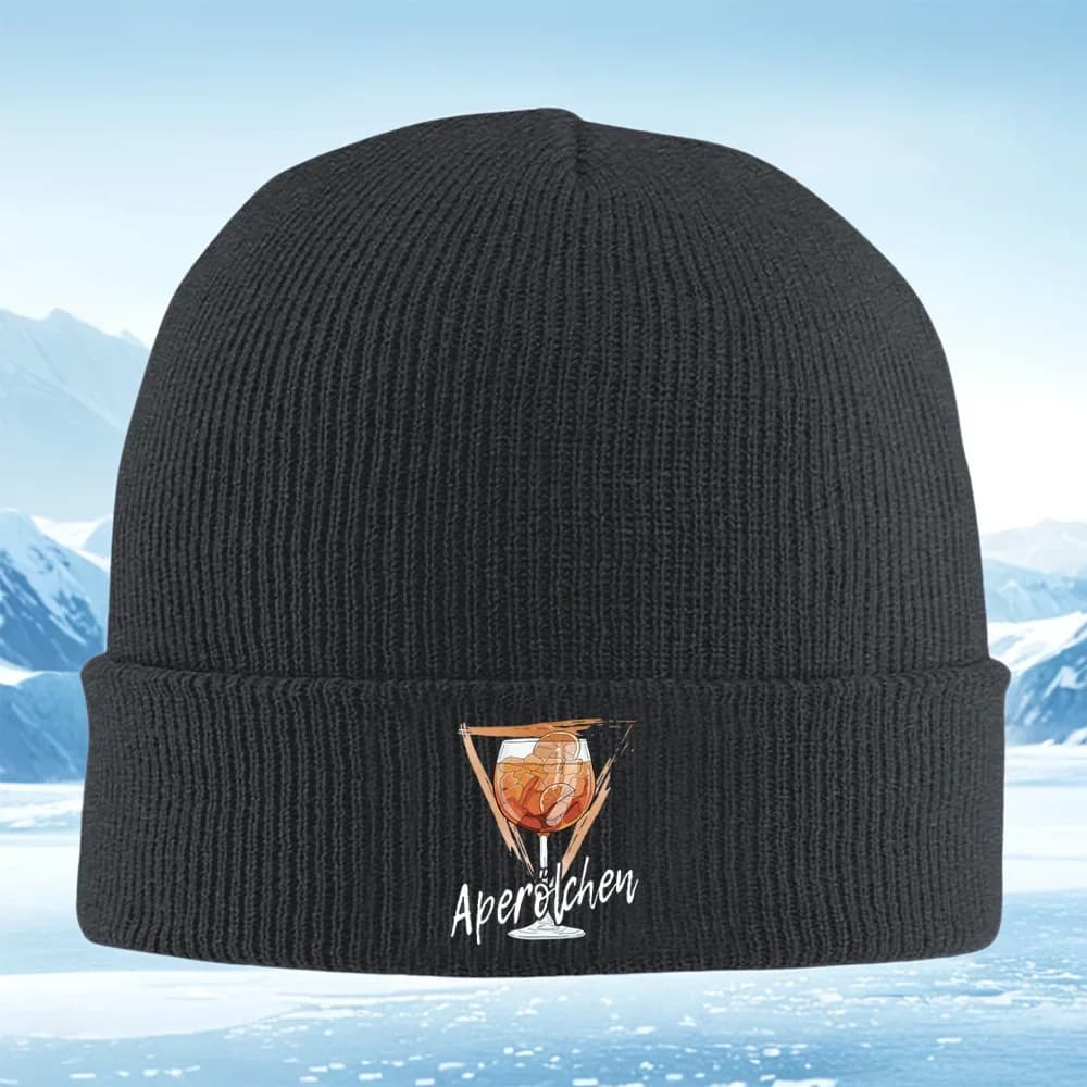 Nuovo cocktail, fette di arancia, cubetti di ghiaccio, berretto lavorato a maglia unisex da uomo e da donna, berretto invernale termico caldo per Natale all'aperto