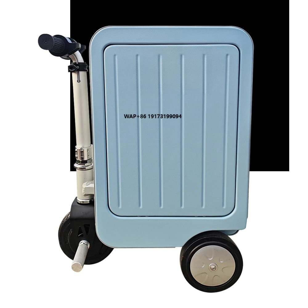Set Valigie Trolley Smart Cycling 20 Pollici Blu con Porta di Ricarica USB TYPE-C, Valigia Leggera in Alluminio, Resistente e Portatile