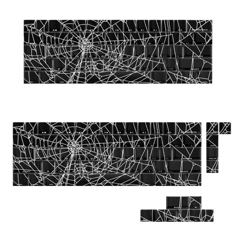 2026 64/74Key Side Print Translucents Keycaps Spiders Web Original Profile Sublimations Backlit Keycap For Mechanical Keyboard