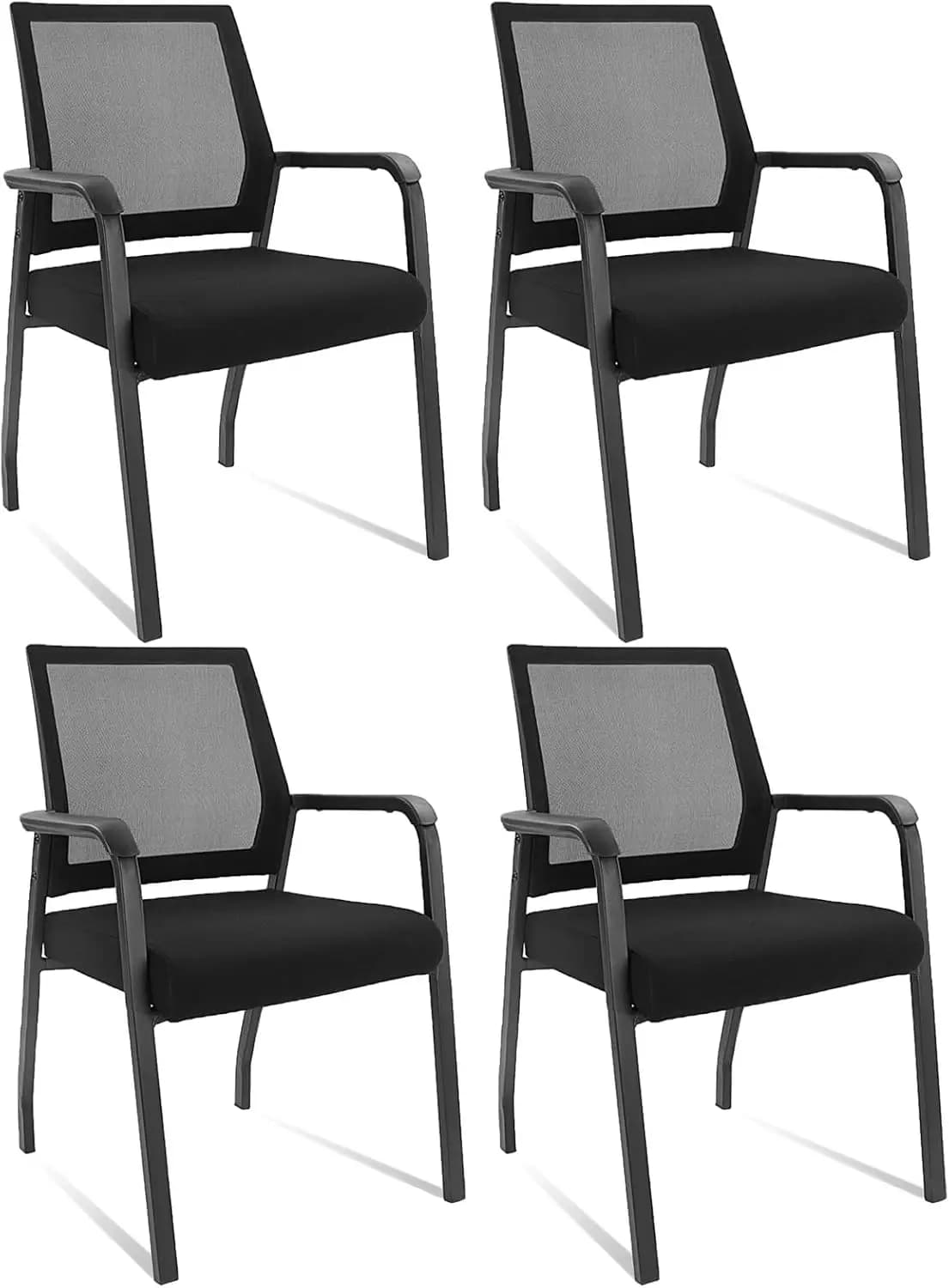 Sedia da Scrivania Senza Ruote con Supporto Lombare Ergonomico e Cuscino Imbottito, Sedie per Sala d'Attesa per Ufficio e Scuola