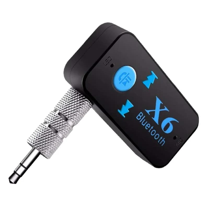 Ricevitore Bluetooth BT-X6 con jack Aux da 3,5 mm, adattatore audio wireless USB, supporto vivavoce, scheda TF, microfono per chiamate, lettore Mp3 per auto