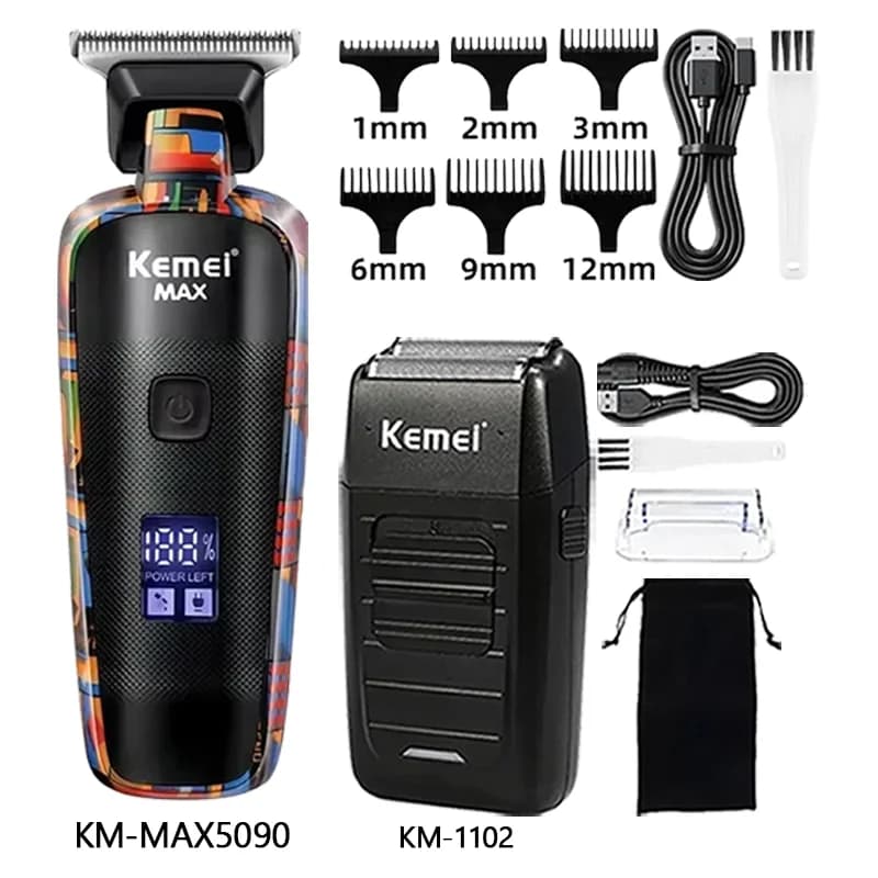Kemei Km-MAX5090 Km-2299 Km-1102 Professional Hair Clipper Electric Hair Cutting Machine Vector Motor Haircut Clipper for Men