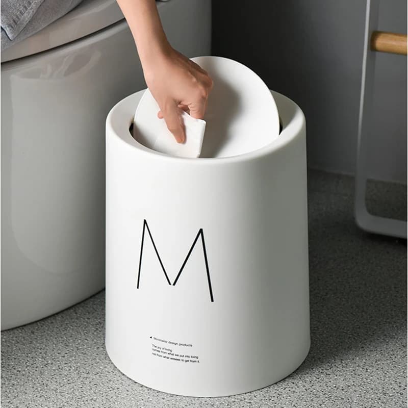8L Nordic semplice cestino di plastica ufficio bagno cucina cestino soggiorno camera da letto immondizia pattumiera domestica con coperchio