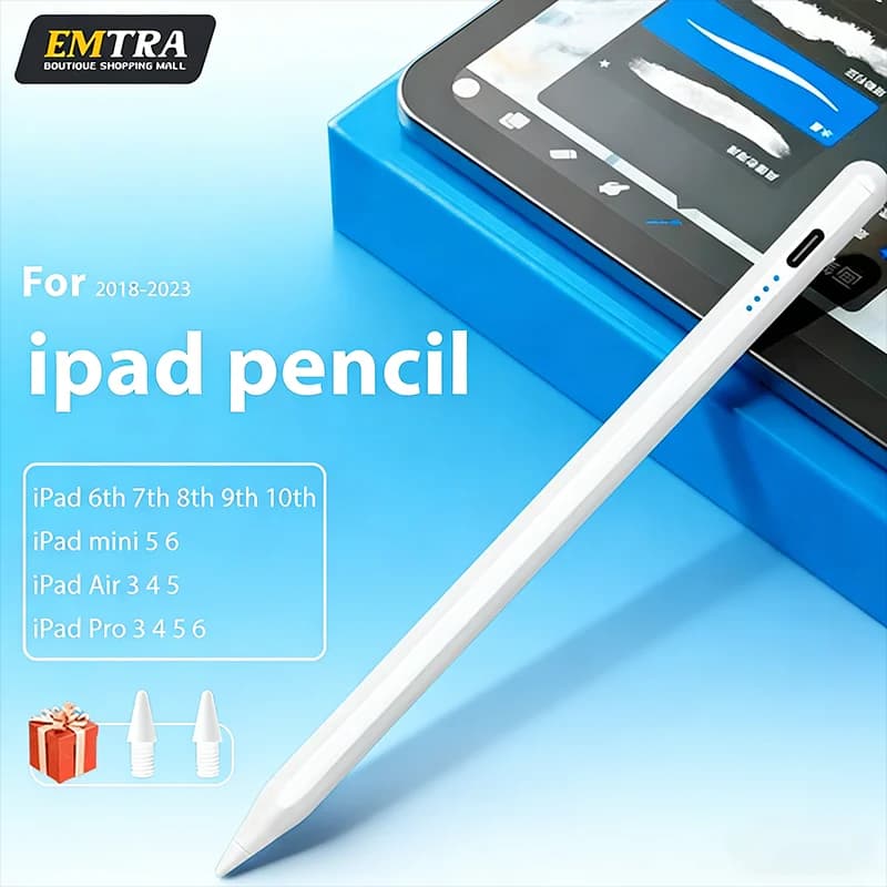 Penna Stylus per Apple Pencil con indicatori LED di alimentazione, rilevamento del palmo e funzione Touch Pencil per iPad 2022, 2021, 2020, 2019, 2018, 2026
