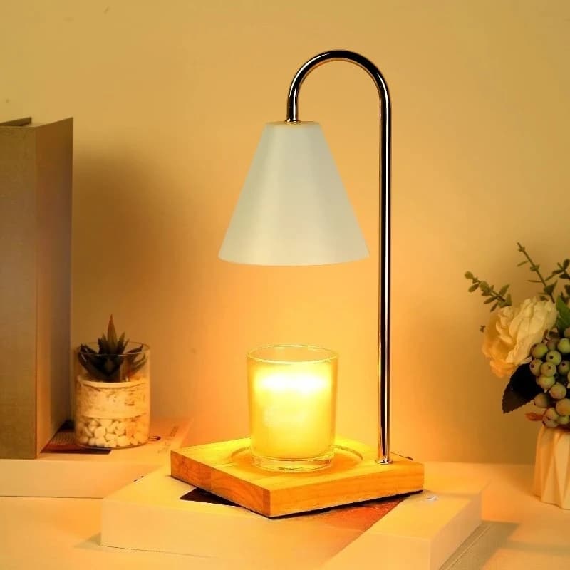 Lampade da Tavolo LED Scaldacandele per Arredamento Casa, Aromaterapia, Sciogli Cera, Luce Notturna con Timer e Dimmer da Scrivania