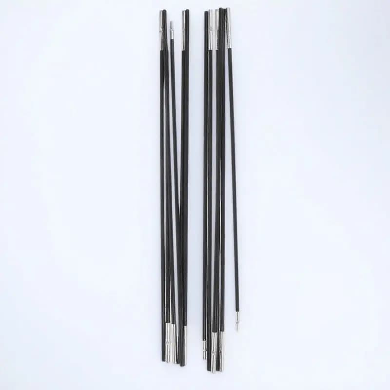 2Pcs Tent Pole Kit Fiberglass Replacement Lightweight Portable Camping Accessory Support Bar for Hiking Trekking 6 Sections