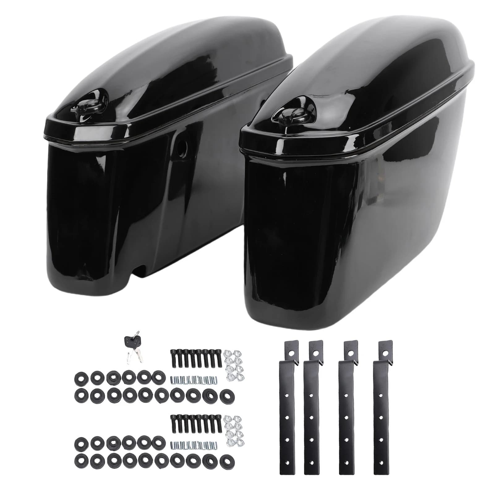 Rigid side bags for motorcycles, 22L case, holder box with lock and mounting kit, spare parts for Suzuki/Cruiser