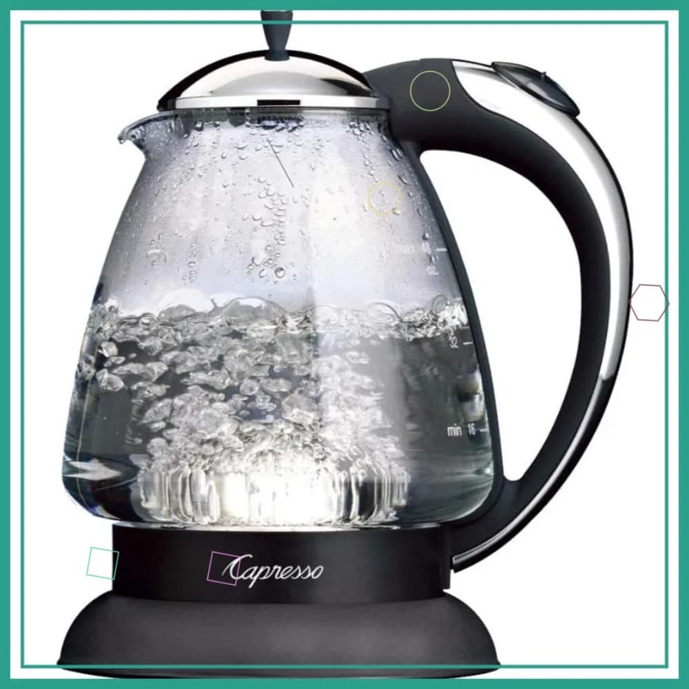 Stainless steel electric kettle, 10" x 8,25" x 6,25", polished chrome finish for quick boiling