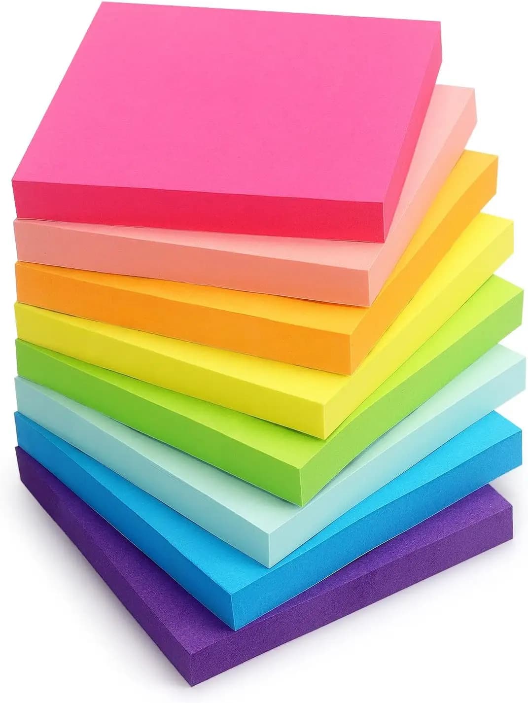Sticky Notes 8 Pads 3x3 Self-Stick Notes, 85 Sheets Each, 8 Bright Multi Colors for Office and School