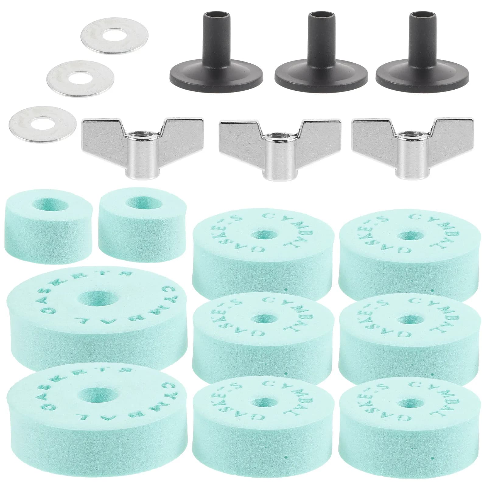 Set di 1 paio di cuscinetti in cotone EVA antiscivolo per piatti da batteria, guarnizioni per tubi del supporto piatti, accessori per kit batteria, parti di ricambio per frizione piatti
