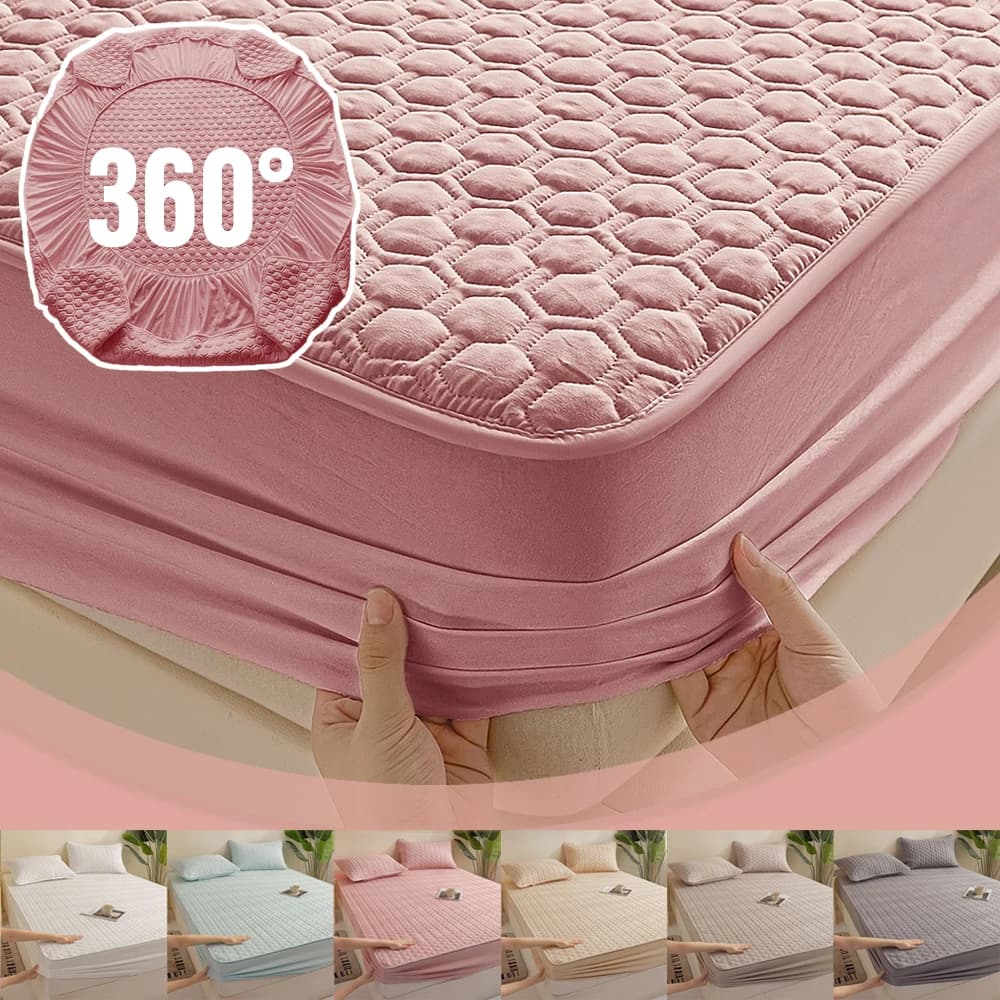 Coprimaterasso Trapuntato, Lenzuolo con Angoli Rinforzato con Federe per Letto Queen e King, Coprimaterasso con Angoli, Topper per Letto